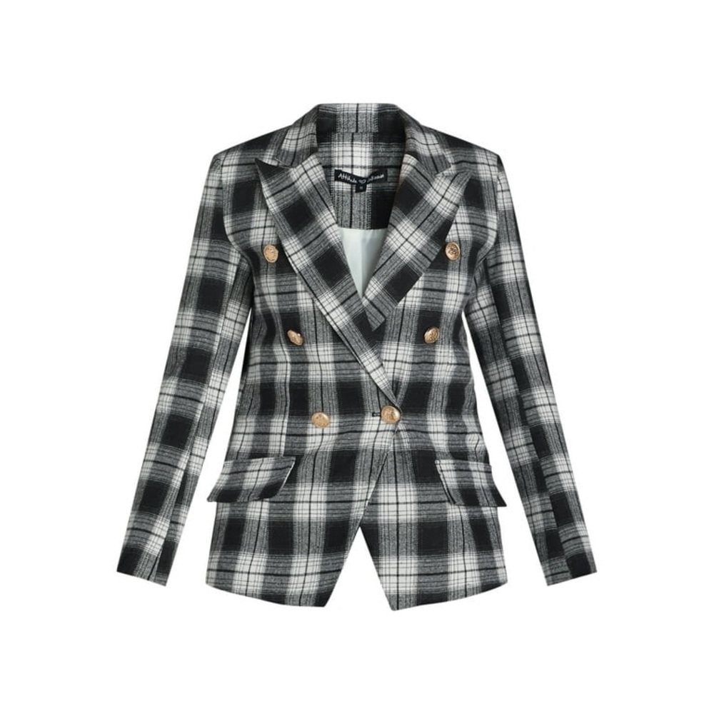 Attitude Unknown Metallic Button Solid Ponte Blazer - Picture 2 of 12